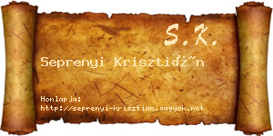 Seprenyi Krisztián névjegykártya